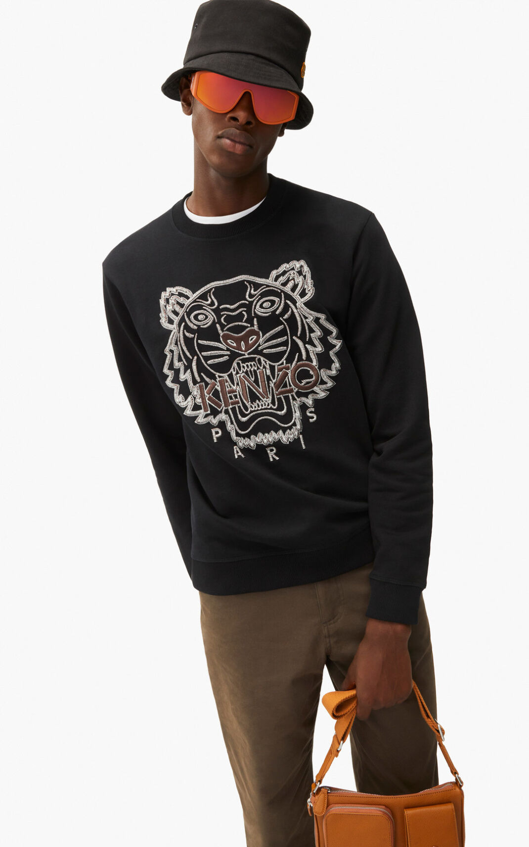 Kenzo Tiger Sweatshirt Black For Mens 7931IZCSO